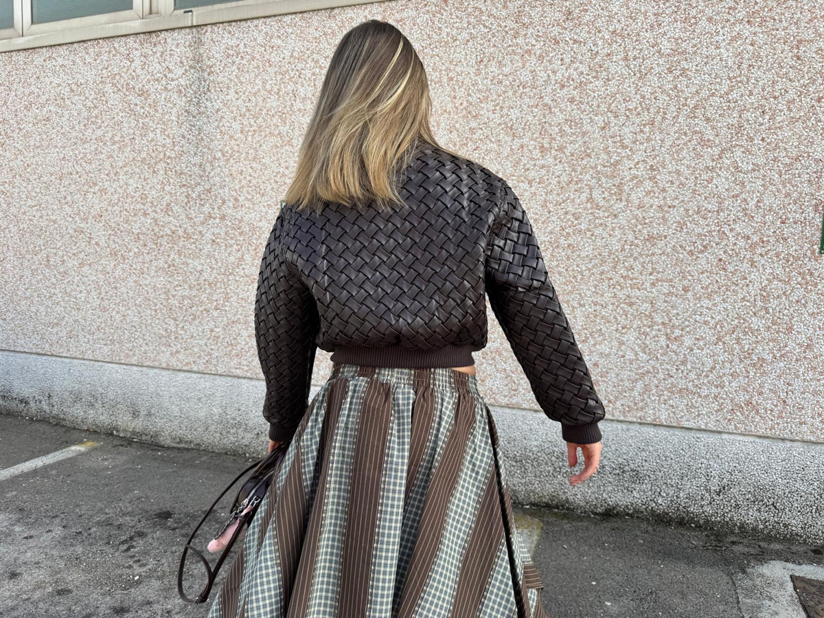 Bomber intrecciato Marrone